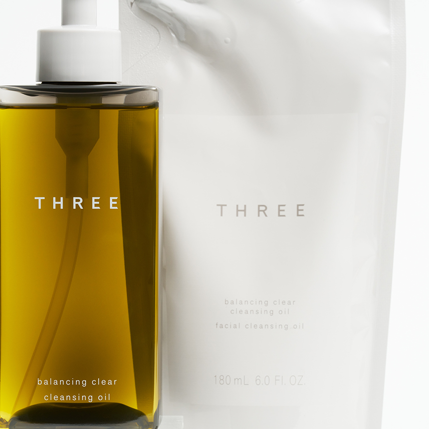 THREE バランシング クリア クレンジング オイル & リフィル セット